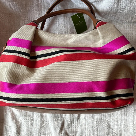 KATE SPADE - Stevie striped hobo bag ♠️🩷❤️NWT - Picture 3 of 13